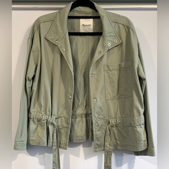 Excellent Condition Madewell "Southlake" Lightweight Peplum Jacket in Sage, Sz S - Picture 3 of 10